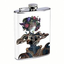 Mother Nature Tree Music Life Hip Flask Stainless Steel 8 Oz Silver Drinking Whi - £7.88 GBP