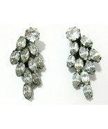 Beautiful Vintage Signed WEISS Clip on Earrings Faceted Ice Crystal Rhin... - £26.13 GBP