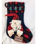 3D dimensional Santa Design Christmas Holiday Stocking Merry Christmas f... - $14.77