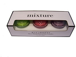 Spring French Macaron 10500 Glass Candle Holder Jar 3 Pc Gift Set by Mixture - £31.12 GBP