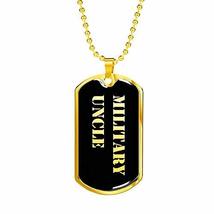 Unique Gifts Store Military Uncle v2-18k Gold Finished Luxury Dog Tag Ne... - £39.58 GBP