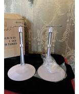 Set of 5 White Metal Doll Stands 7&quot; to 11&quot; dolls - £23.30 GBP