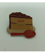 Vintage Betty Crocker USA OLYMPICS Gold Tone Enamel Lapel Pin - $6.44