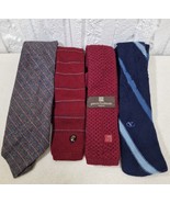 Lot 4 Rare Vintage Designer Knit Wool Ties Valentino Balmain Retro Men&#39;s... - $120.60 CAD