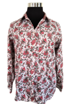 CHAPS Blouse Women&#39;s Size X-Large Multicolor Paisley Cotton Button Front - £12.50 GBP