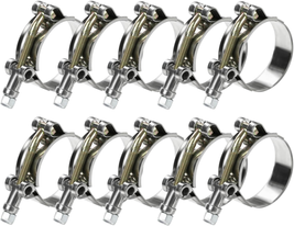 PEROMI 10Pack T Bolt Hose Clamp 51-57Mm for 1.75&quot; Hose ID, Stainless Ste... - $29.91