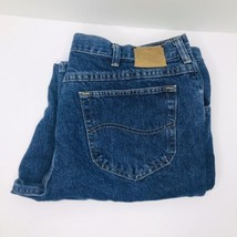 Vintage Lee Denim Blue Jeans Straight Leg Dark Wash Mens 42 X 32 100% Co... - $24.65