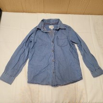 Children&#39;s Place Boys / Girls Denim Button Down Dress Shirt sz M 7/8 Blue - £6.91 GBP