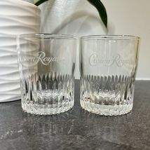 2- CROWN ROYAL 3.5” Whiskey On The Rocks Lowball Glass Etched Embossed B... - $8.99