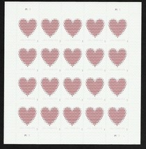 Made of Hearts Pane of 20 Mint - $19.00