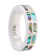 COI Jewelry Ceramic Ring With Shell Inlays - TG2262(Size:US5.5/7.5/8.5) - £23.88 GBP