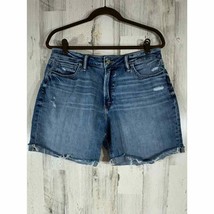 Silver Jeans Womens Sure Thing Long Shorts 30x6.5 Distressed Cuffed Hem ... - $19.78
