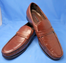 Florsheim Leather Size 11 B Brown Dress Loafer Slip On Stitched Bottoms - £35.53 GBP