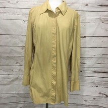 Chicos Womens Shirt Blouse Shirt Size 1 Small Faux Snake Skin Pale Yellow Top - £9.35 GBP