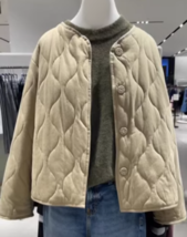 ZARA BNWT 2025. MID KHAKI PUFFER QUILTED JACKET BLAZER. 5070/168/533 - $94.73