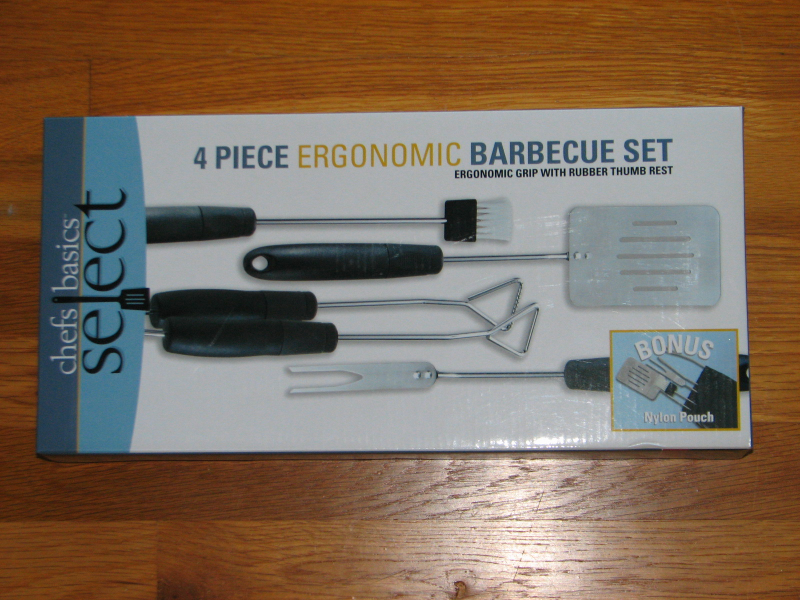CHEFS BASICS SELECT 4 Piece Ergonomic Barbecue Set Cook-Out Grill Tools  - $19.95