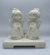 VTG Angel Choir Arnels Ceramic Pottery Bisque The First Noel Music Box Christmas - £15.20 GBP
