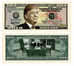 Donald Trump Money Pack of 100 2018 Dollar Bills Collectible Novelty Notes - £18.45 GBP