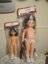 Lot of 2 Vintage Fibre Craft Angel Doll 13&quot; 3049P &amp; 9 1/2&quot; 3070 Brown hair NEW - £7.57 GBP