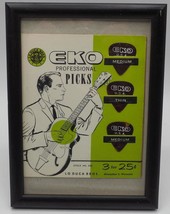 Vintage Lo Duca Bros. EKO Guitar Picks on Card Framed - £103.38 GBP
