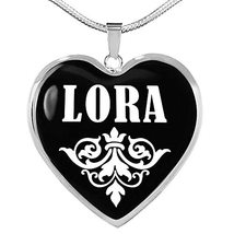 Unique Gifts Store Lora v02 - Heart Pendant Luxury Necklace Personalized Name - £32.08 GBP