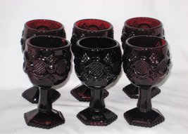 Set of 6 Red Avon Cape Cod Wine Goblets - £45.30 GBP