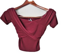 Windsor Small Smocked Waist Ruffles Sleeves Rust Dark purple Shirt - £12.13 GBP