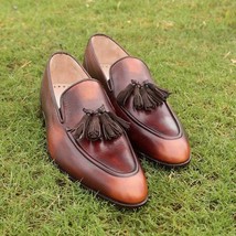 New Handmade Leather Shoes for Men Classic Tassel loafers shoes - £113.46 GBP