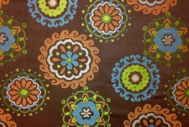 Richloom Arial Chocolate Floral Medallion Jacquard Heavy Fabric By Yard 58&quot;W - £7.85 GBP