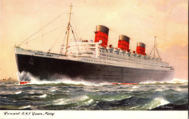 Vintage Postcard Cunard RMS Queen Mary Ship Boat 1950’s (A9) - £4.58 GBP