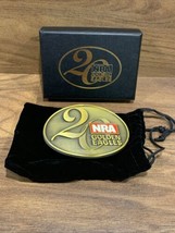 NRA Golden Eagles 20th Anniversary Belt Buckle - Red Logo - Brass - $11.40