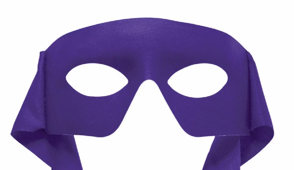 Purple Masked Man Super Hero Bandit Eye Mask Adult Costume Accessory One Size Item image 3