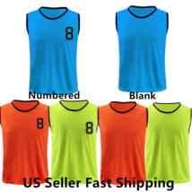 12 pcs Child / Adult Soccer Jersey Sports Training Nylon Numbered/Blank Vests - £26.89 GBP+