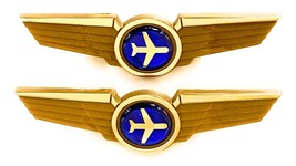 2 Airlines Pins Airplane Dome Pilot Badges Wings - £6.95 GBP