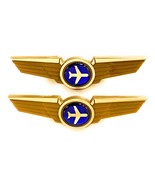 2 Airlines Pins Airplane Dome Pilot Badges Wings - £7.13 GBP