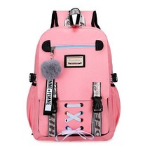 5colors Pink Canvas Backpack Women School Bags for Teenage Girls Preppy Style La - £36.32 GBP