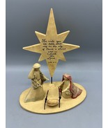 Blossom Bucket Nativity Set Star Luke 2:11 Scriptural Verse Figurine Chr... - $30.38