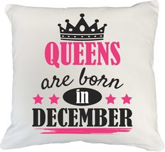 Make Your Mark Design Queens are Born in December White Pillow Cover for Mom and - £19.77 GBP+