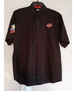 Harley Davidson Mens Size L Button Up Mechanic Garage Shirt Embroidered ... - £21.70 GBP