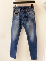 DIESEL Herren Slim Fit Jeans D - Strukt Solide Blau Größe 27W 32L 00SPW5-R09DK - £58.05 GBP