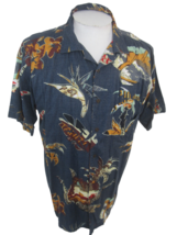 Island Republic Men Hawaiian camp shirt p2p 24.5&quot; aloha luau tropical surfer vtg - £15.77 GBP