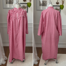 Vintage 70s Styled by Saybury Red Gingham House Coat Nightgown S M - $509.84 MXN