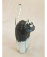 Smoked Art Glass cat paperweight - $844.62 MXN