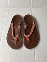 OluKai Puka Women&#39;s Size 7 Leather Flip Flops Thong Sandals - $42.74