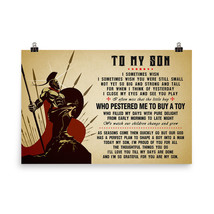 Poster Gift for Son Spartan Warrior Poster Inspiration Quotes Poster for Son - £20.25 GBP+