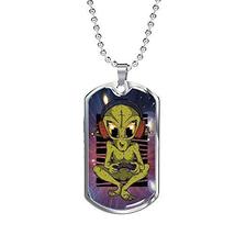 Express Your Love Gifts Alien UFO Fan Gift Alien Gamer Necklace Stainless Steel  - £55.35 GBP