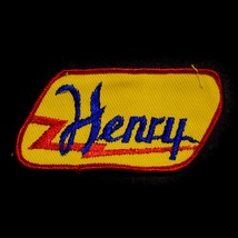 Vintage Name Henry Yellow Blue Red Patch Embroidered Sew-on Work Shirt U... - £2.71 GBP