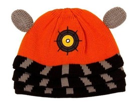 Doctor Who Orange Dalek Image Knitted Licensed Beanie Hat, NEW UNWORN - $11.64