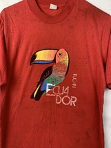 Vintage Ecuador T Shirt Single Stitch Tee Tucan Logo Crew Pinto 70s 80s Medium - £15.55 GBP