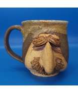 Face Mug Coffee Cup Mustache Big Nose Bushy Eyebrows Stoneware Pottery S... - $59.39